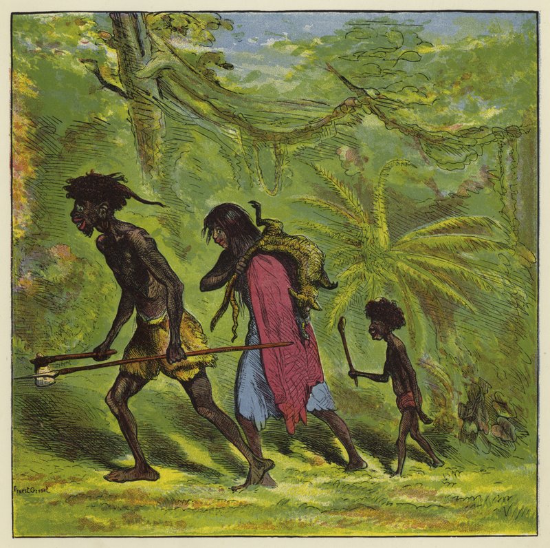 Ashanti-Familie unterwegs von Ernest Henry Griset