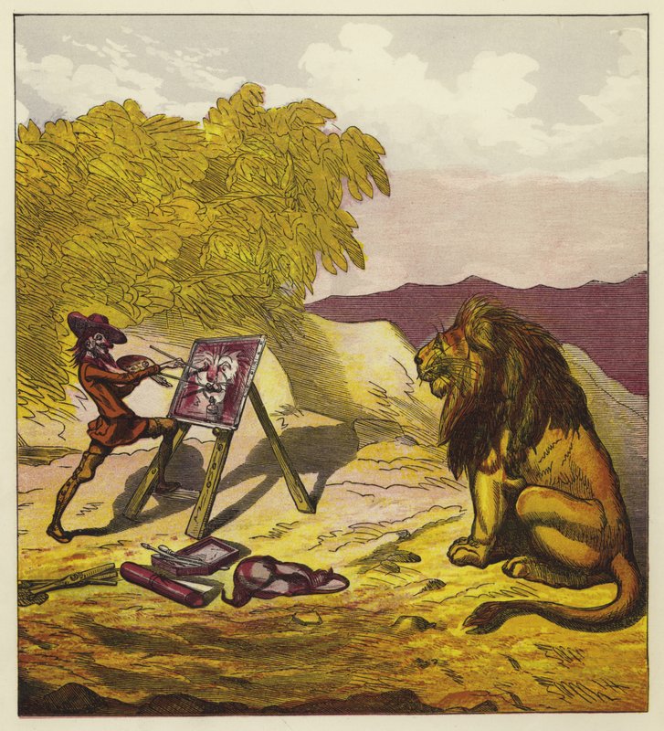 John Bold malt den Löwen von Ernest Henry Griset