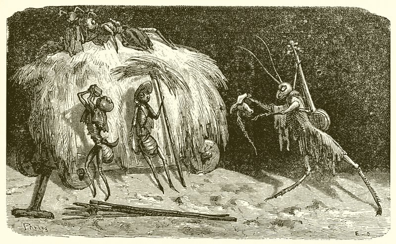 Die Ameisen und die Heuschrecke von Ernest Henry Griset