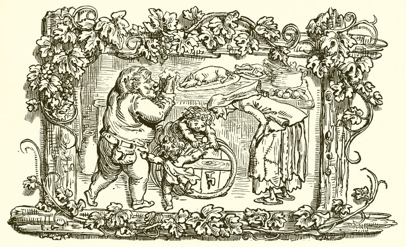 Die alte Frau und das leere Fass von Ernest Henry Griset