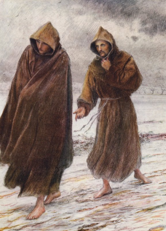 St. Franziskus erklärt Bruder Leo, wo die vollkommene Freude zu finden ist von Eugene (after) Burnand