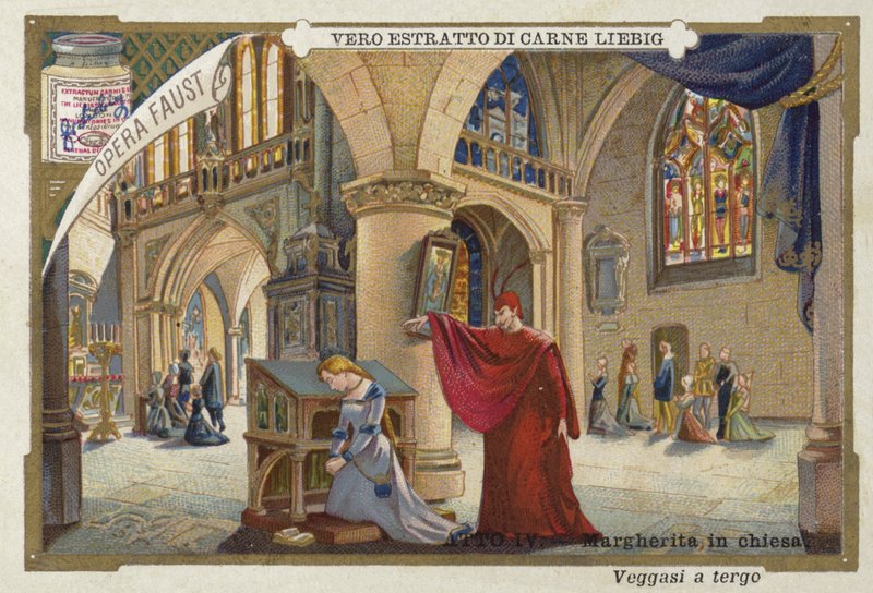 Szene aus Faust, einer Oper von Charles Gounod von European School