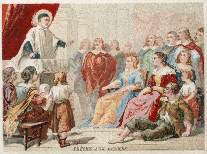 Der heilige Vinzenz von Paul predigt den Großen und Guten von European School