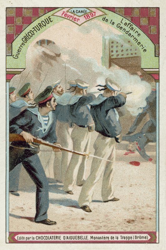 Der Vorfall der Gendarmerie, Chania, Kreta, Griechisch-Türkischer Krieg, Februar 1897 von European School
