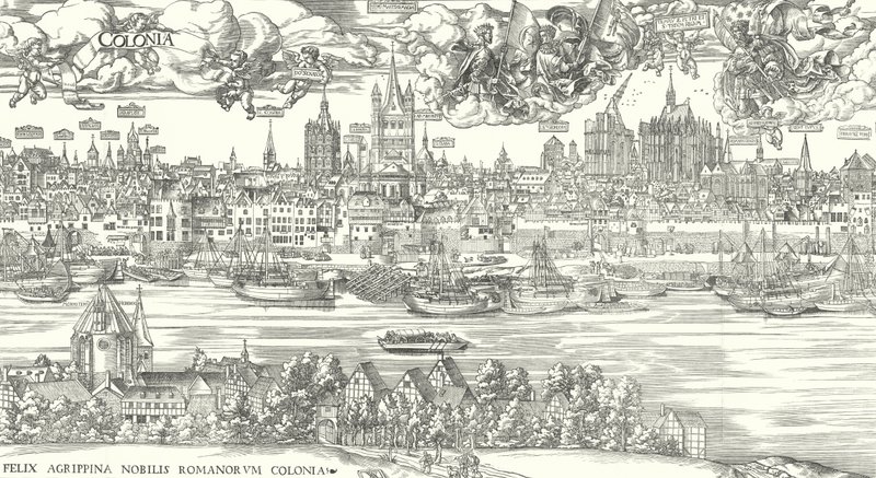 Ansicht des Lebens am Rhein in Köln, 1531 von European School