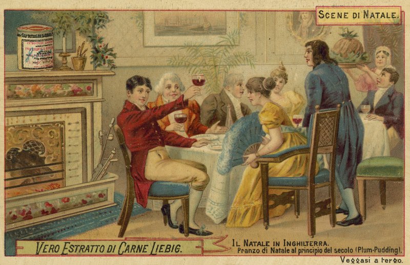 Weihnachten in England: Servieren des Pflaumenpuddings von European School