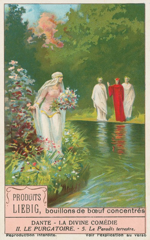 Dante, Die Göttliche Komödie, Liebig-Karte, frühes 20. Jahrhundert von European School
