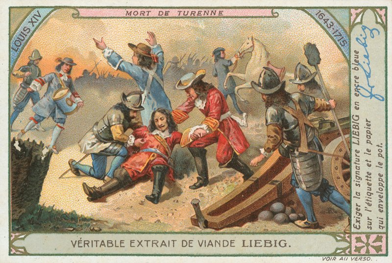Tod von Turenne, Liebig-Karte, frühes 20. Jahrhundert von European School