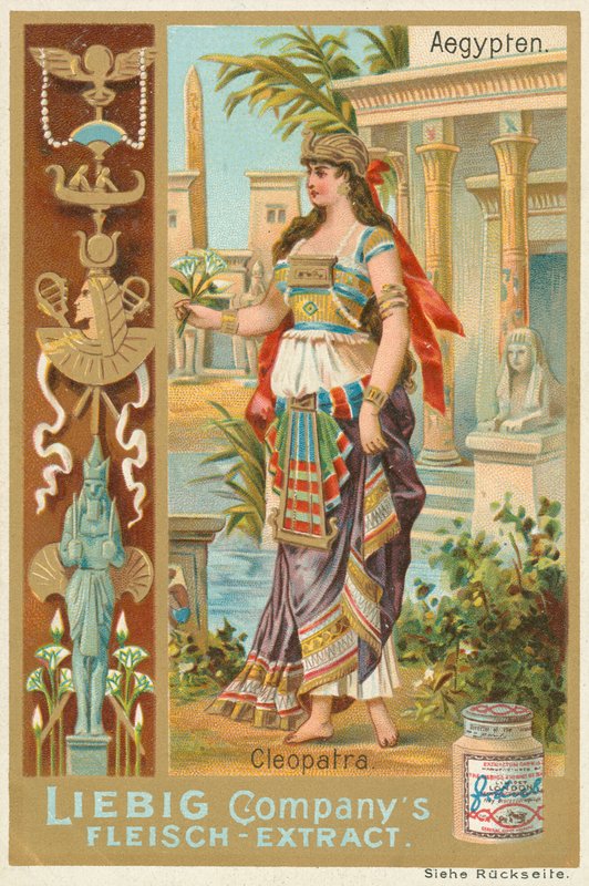 Ägypten, Kleopatra, Liebig-Karte, frühes 20. Jahrhundert von European School
