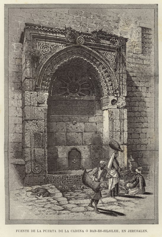 Brunnen des Kettentors oder Bab-Es-Silsileh in Jerusalem von European School