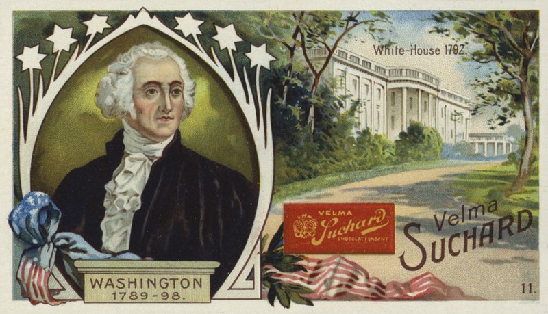 George Washington, erster Präsident der Vereinigten Staaten, und das Weiße Haus, Washington DC von European School