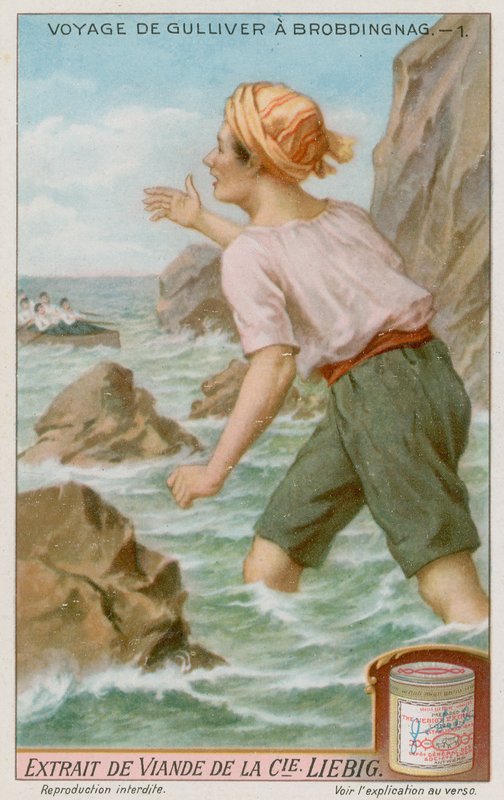 Gulliver wird von seinen Gefährten in Brobdingnag verlassen von European School