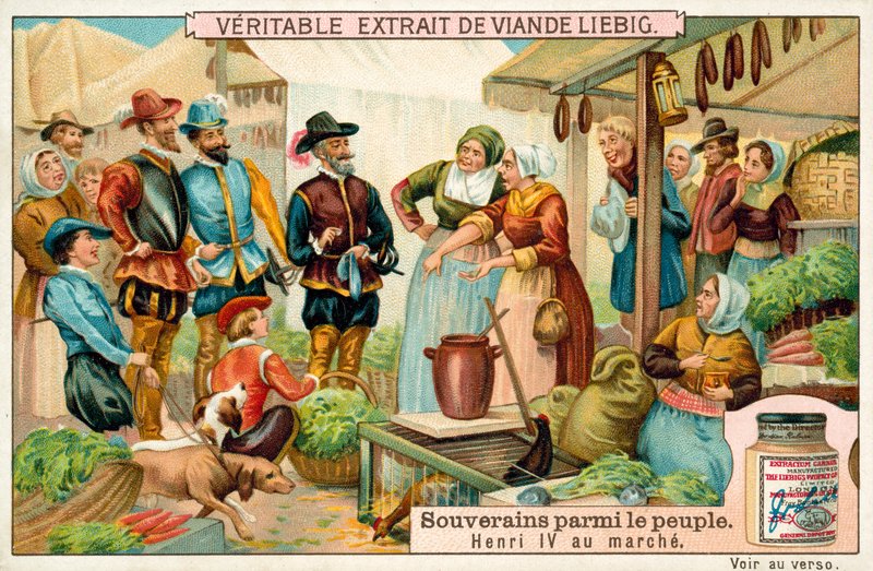 Heinrich IV. von Frankreich auf einem Markt von European School