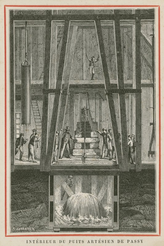 Inneres der artesischen Brunnen von Passy, Paris von European School