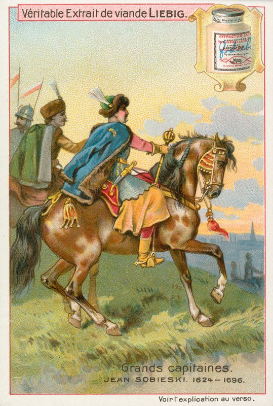 Jean Sobieski, Liebig-Karte, frühes 20. Jahrhundert von European School