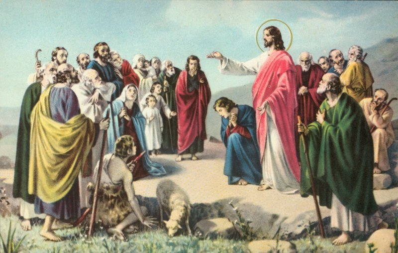 Jesus Christus hält die Bergpredigt von European School