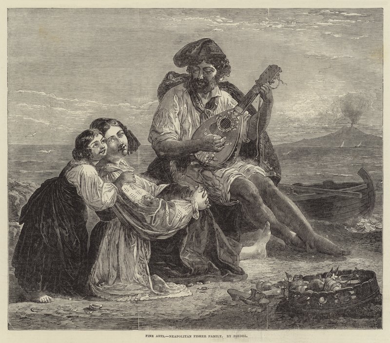 Neapolitanische Fischerfamilie (Gravur) von European School
