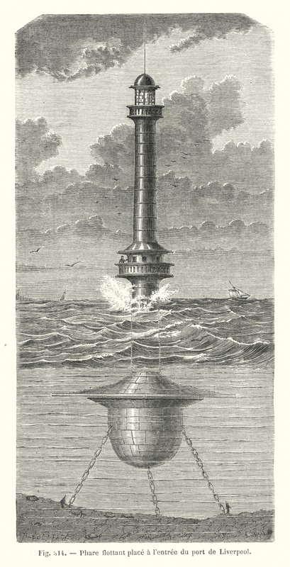 Schwimmender Leuchtturm am Eingang des Hafens von Liverpool von European School