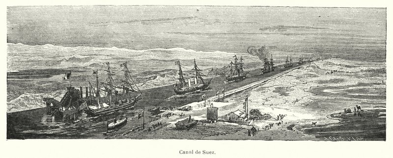 Schiffe passieren den Suezkanal, Ägypten von European School