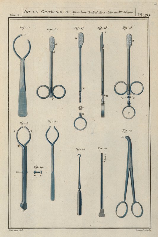 Chirurgische Instrumente des französischen Chirurgen Pierre Jean Georges Cabanis von European School