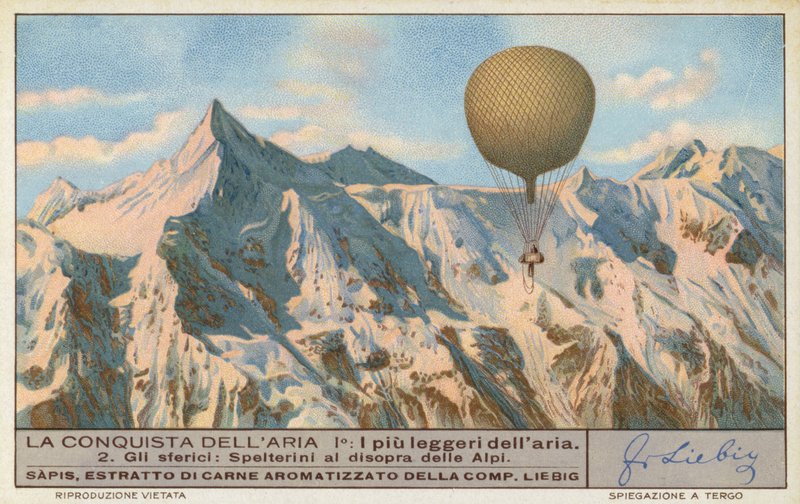 Schweizer Ballonfahrer Eduard Spelterini fliegt über die Alpen von European School