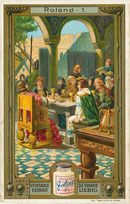Die Geschichte von Roland, Liebig-Karte, frühes 20. Jahrhundert von European School