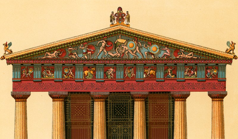 Westfassade des Tempels der Athene in Aigina von European School