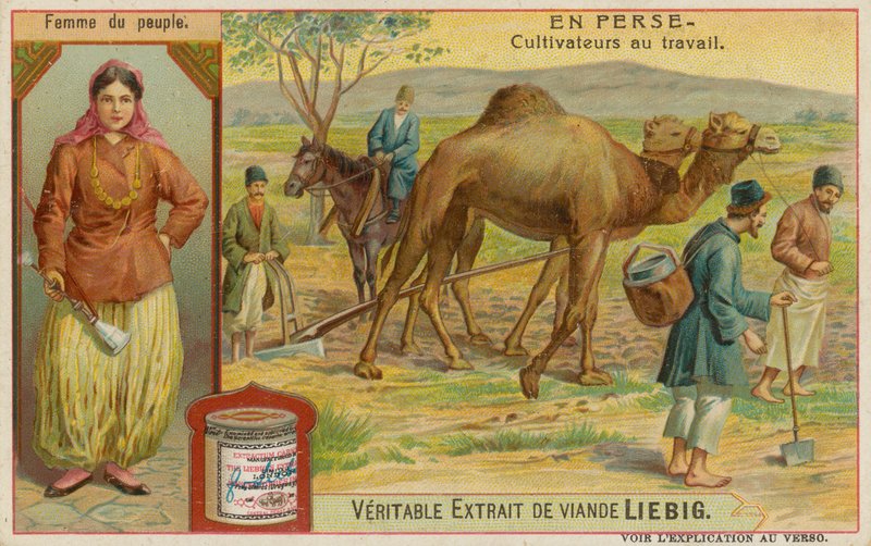 Frau und Bauern bei der Arbeit von European School