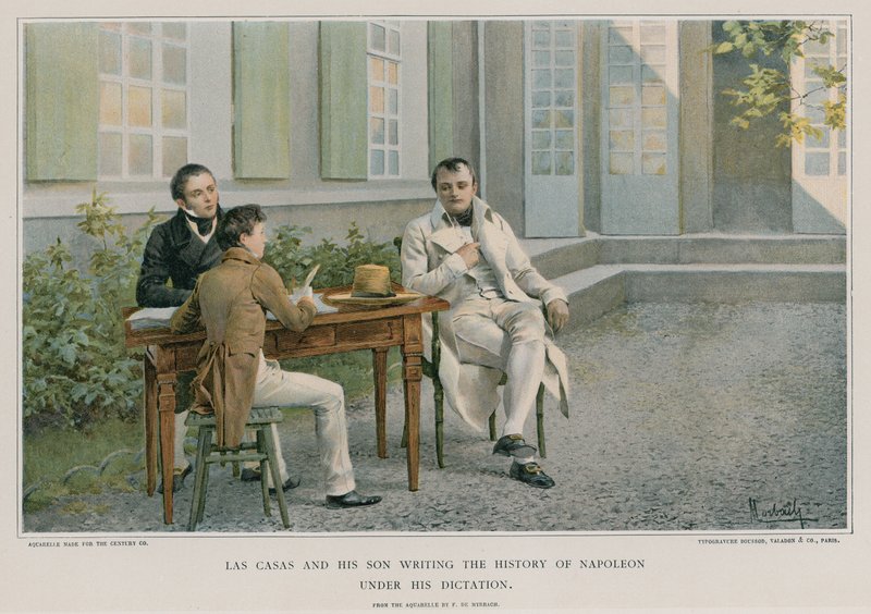 Las Casas und sein Sohn schreiben die Geschichte Napoleons unter seiner Diktation von Felicien baron de Myrbach-Rheinfeld