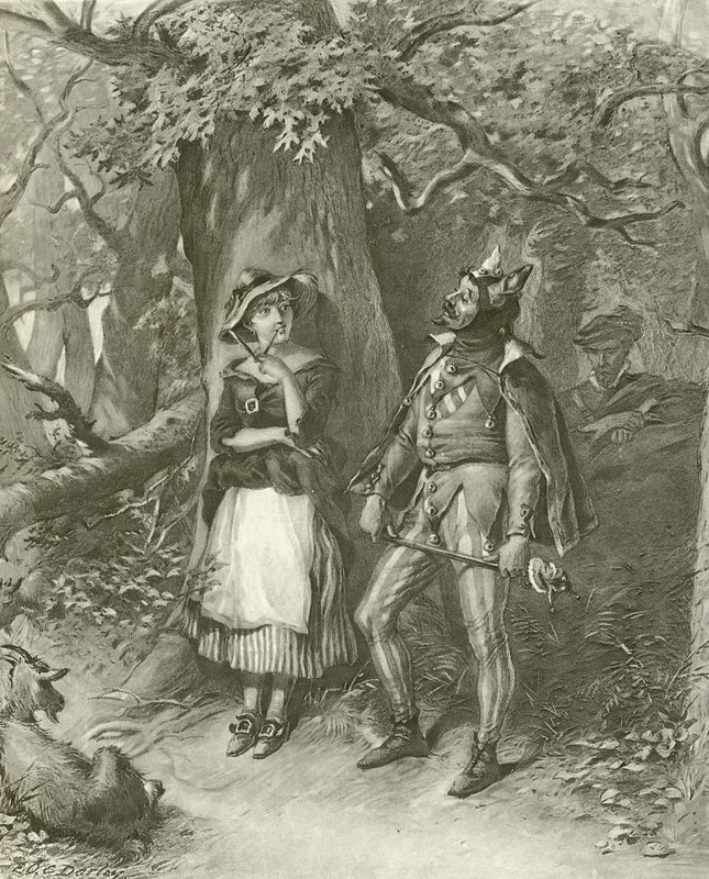 Wie es euch gefällt. Akt III, Szene III von Felix Octavius Carr Darley