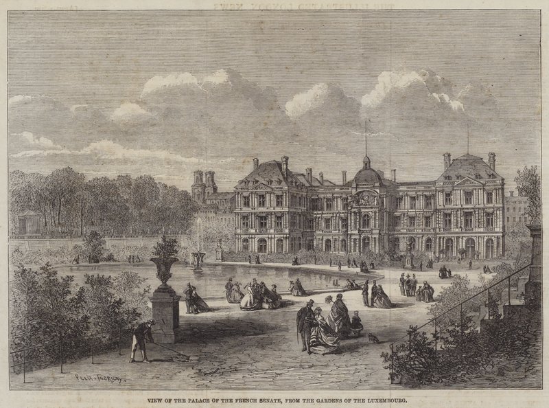 Blick auf den Palast des französischen Senats, aus den Gärten des Luxemburgs von Felix Thorigny