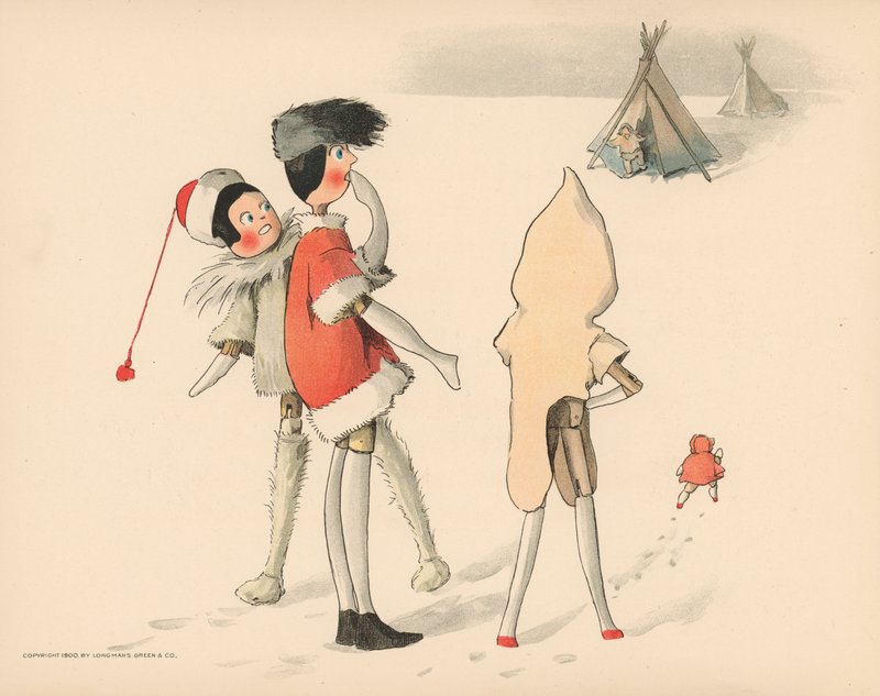 Illustration für Die Golliwoggs Polarabenteuer von Florence K. Upton