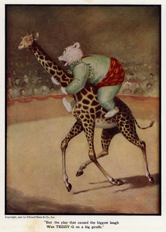Aber das Stück, das das größte Lachen verursachte, war Teddy - G auf einer großen Giraffe von Floyd V. Campbell