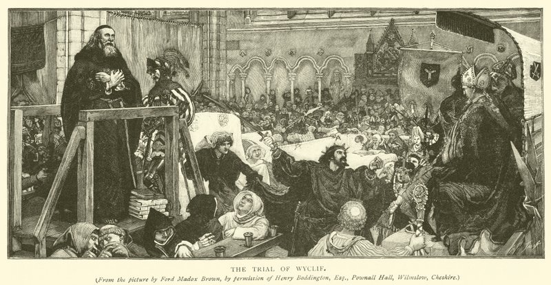 Der Prozess gegen Wyclif von Ford Madox Brown
