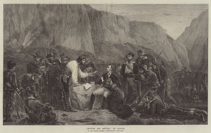 Räuber und Gefangene, in der Französischen Galerie, Internationale Ausstellung von Fortune Joseph Seraphin Layraud