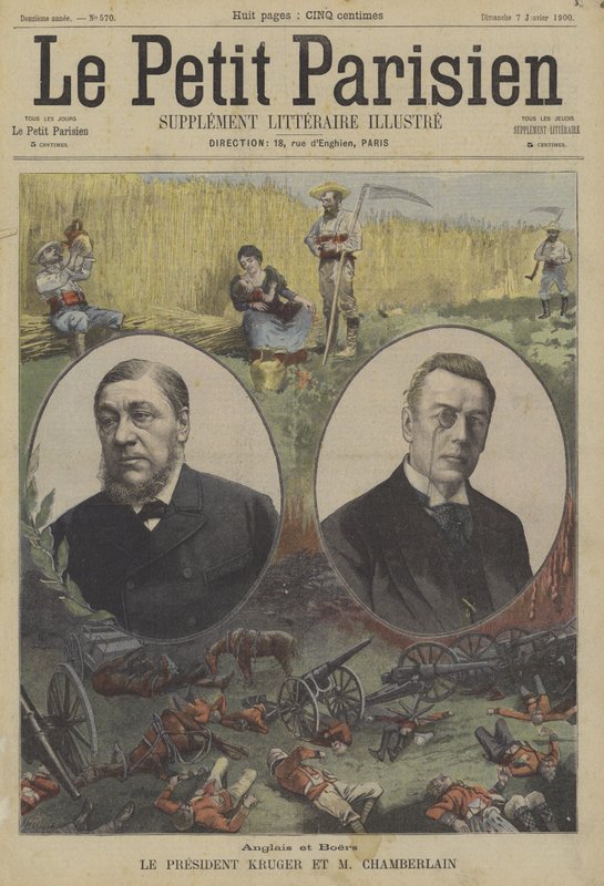 Briten und Buren: Präsident Kruger von Transvaal und Joseph Chamberlain, britischer Kolonialminister von Fortune Louis Meaulle