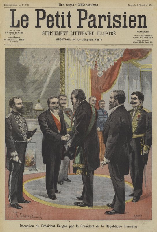 Präsident Emile Loubet von Frankreich empfängt Paul Kruger, ehemaligen Präsidenten von Transvaal von Fortune Louis Meaulle