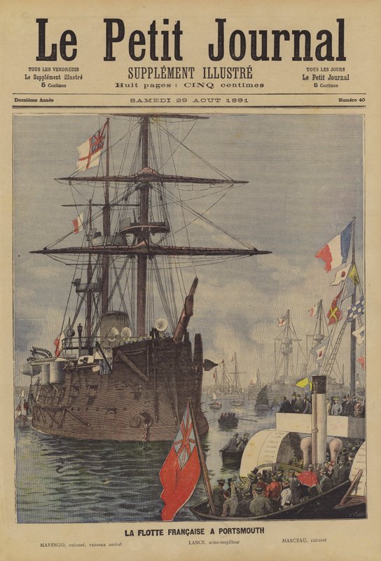 Die französische Flotte in Portsmouth von Fortune Louis Meaulle