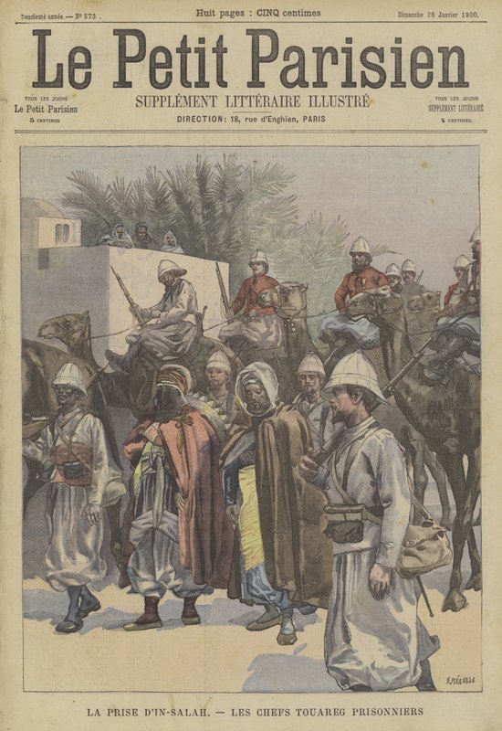 Die Eroberung von Ain Salah, Algerien: Tuareg-Häuptlinge von den Franzosen gefangen genommen von Fortune Louis Meaulle