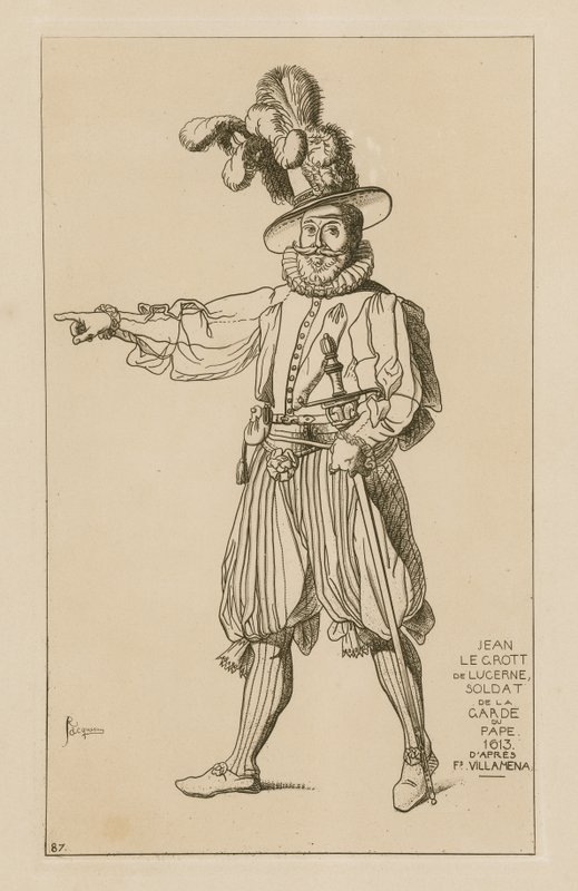Jean le Grott von Luzern, Gardist des Papstes, 1613 von Francesco Villamena