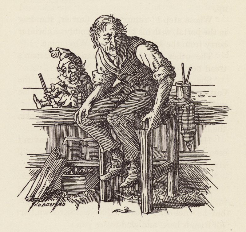 Illustration für Die Grille am Herd von Charles Dickens von Francis Donkin Bedford