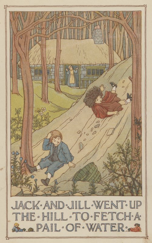 Jack und Jill gingen den Hügel hinauf, um einen Eimer Wasser zu holen von Francis Donkin Bedford