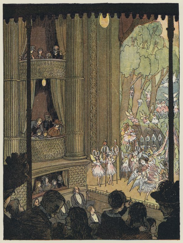 London: Drury Lane Pantomime (Farblithografie) von Francis Donkin Bedford