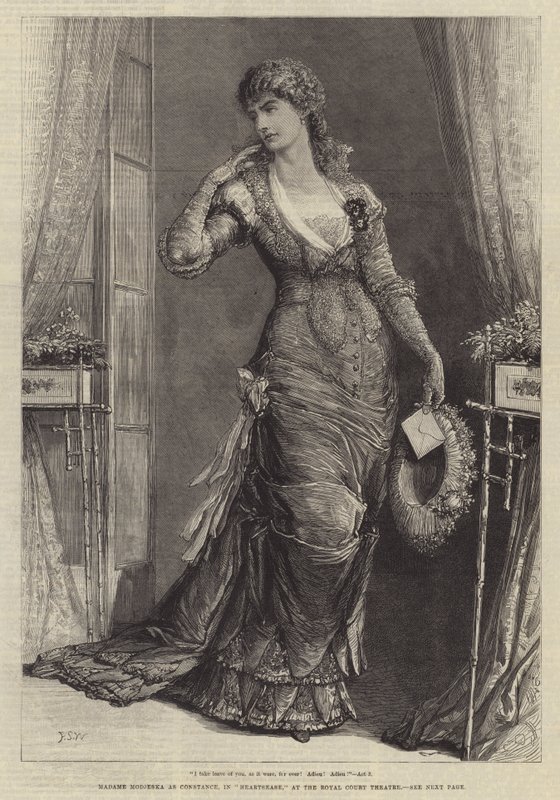 Madame Modjeska als Constance, in Heartsease, im Royal Court Theatre von Francis S. Walker