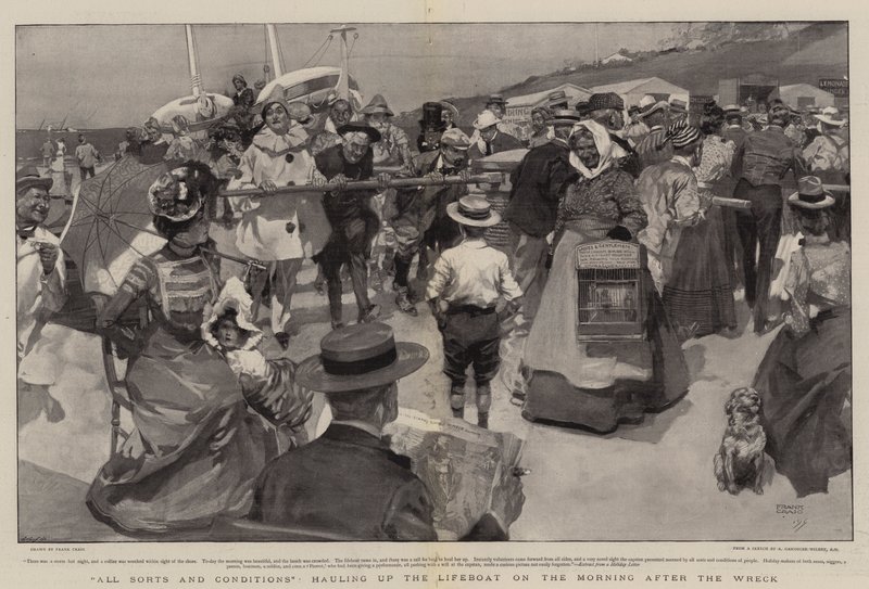 Alle Arten und Bedingungen, das Rettungsboot am Morgen nach dem Wrack hochziehen von Frank Craig