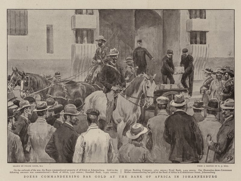Buren beschlagnahmen Bar Gold bei der Bank of Africa in Johannesburg von Frank Dadd