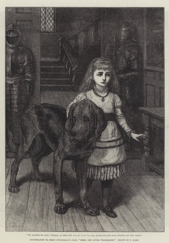 Illustration zu Percy Fitzgeralds Geschichte, Cissy, Die kleine Friedensstifterin von Frank Dadd