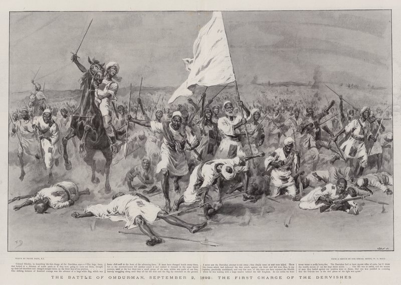 Die Schlacht von Omdurman, 2. September 1898, der erste Angriff der Derwische von Frank Dadd