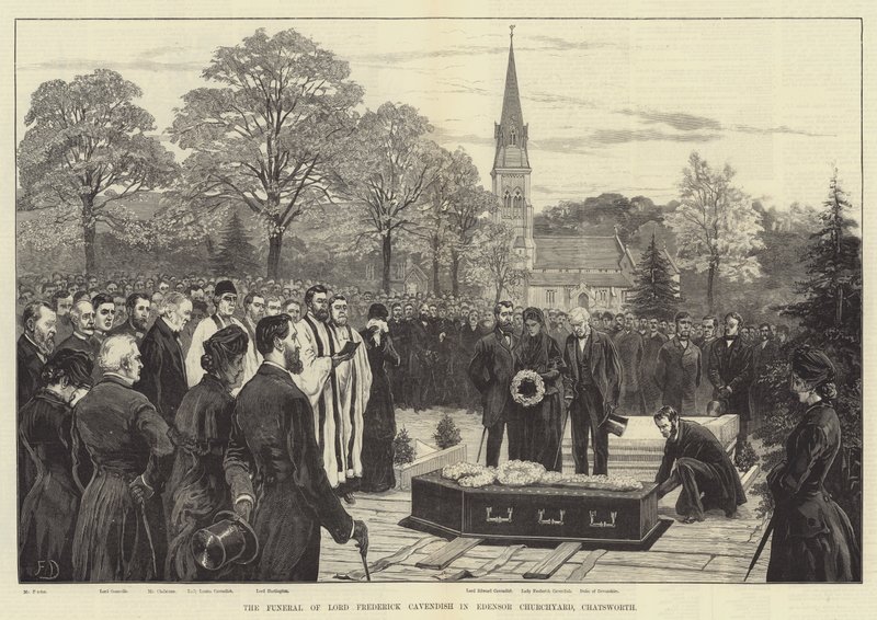 Die Beerdigung von Lord Frederick Cavendish auf dem Friedhof von Edensor, Chatsworth von Frank Dadd