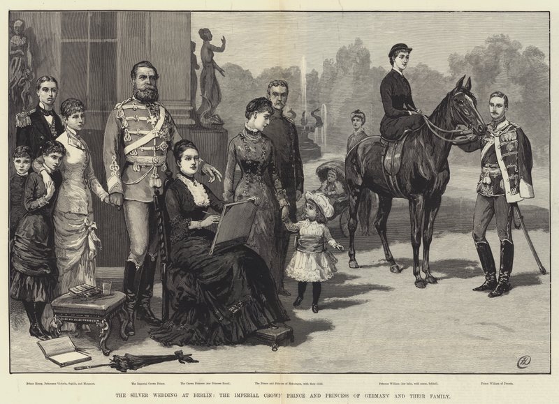 Die Silberhochzeit in Berlin, der Kronprinz und die Kronprinzessin von Deutschland und ihre Familie von Frank Dadd